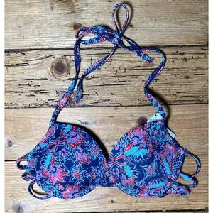 Hollister Women’s Size M Multicolored Push Up Padded Bikini Top NWT